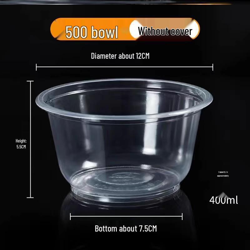 Durable Clear Disposable Plastic Bowl - High Temp Resistant, Perfect for Home & Commercial Use, No Lid Required