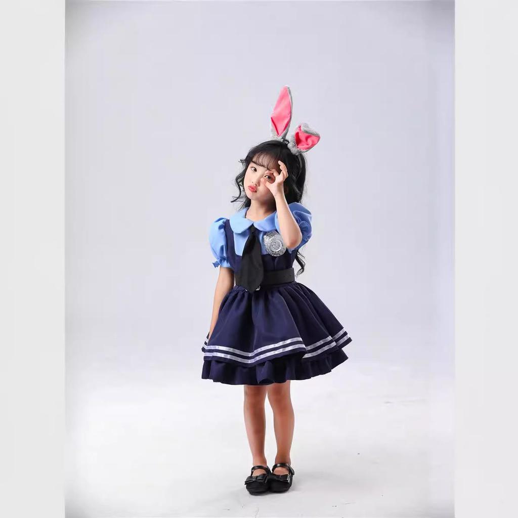 Judy Rabbit Police Officer Anime Cosplay Costume for Halloween Festival