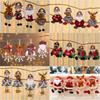Small Christmas Tree Fabric Ornaments - Santa & Reindeer Plush Pendants for Windows