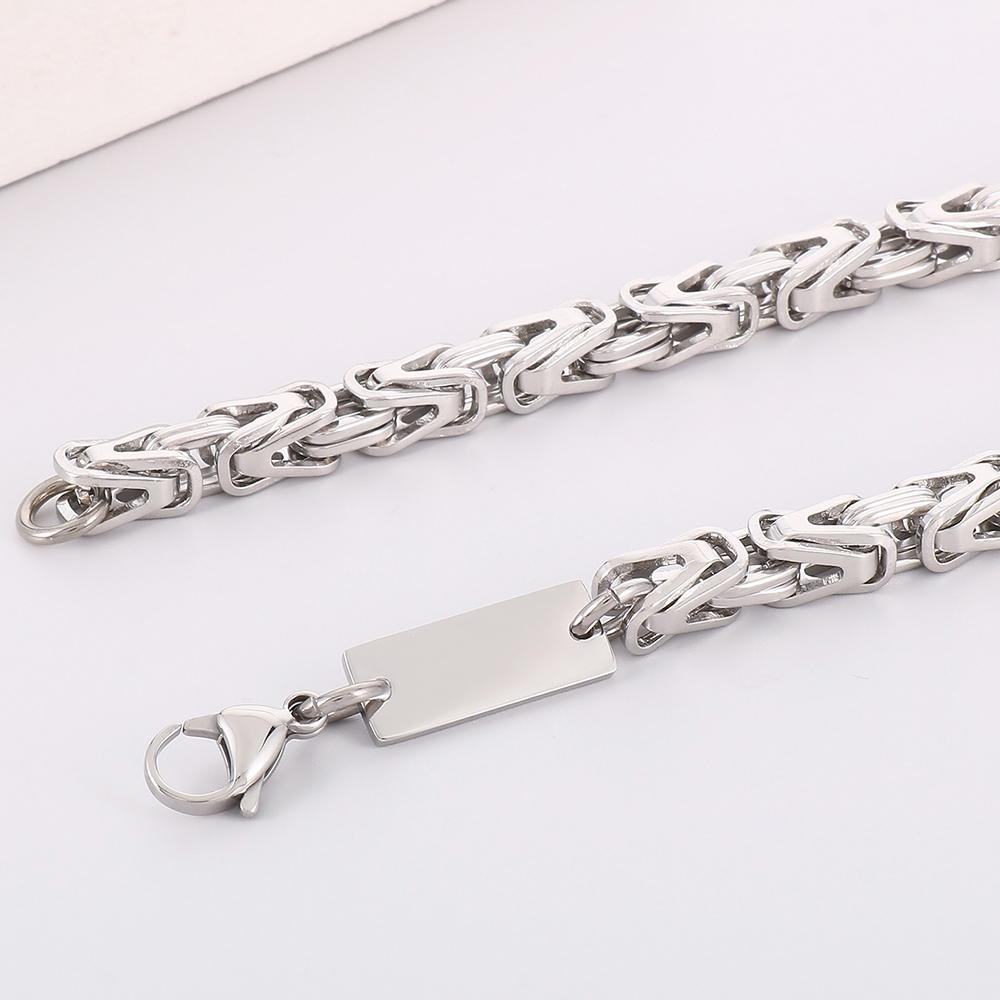 6MM Link Chain Bracelet Necklace Set for Man Waterproof Gold Color 50CM Long Stainless Steel Men's Necklace & Bracelets Jewelry