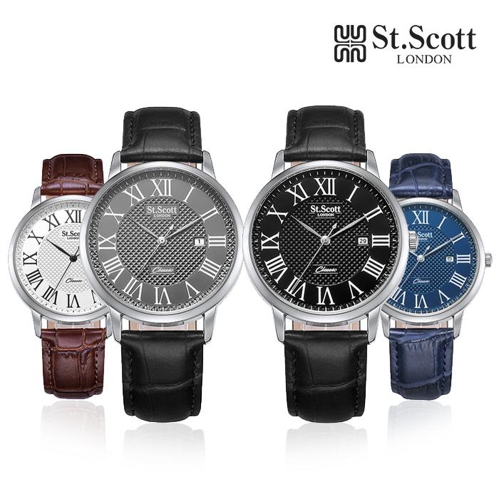 

ST.SCOTT LONDON ST7106L Lucas Date Мужские кожаные часы ST7106LSBB