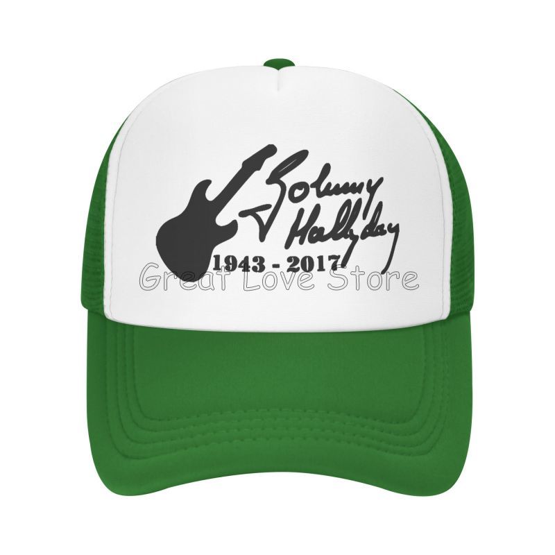Johnny Hallyday Mesh Baseball Cap French Rock Legend Breathable Trucker Hat Unisex Travel Adjustable Hat Sunscreen Baseball Cap