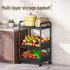 3-Tier Floor-Standing Kitchen Storage Rack with Baskets