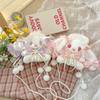 Lolita Bucket Free Bag Olita Handmade Free Lop-eared Rabbit Doll Bow Free Bag Shoulder Messenger Bag