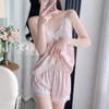 Women’s Summer Ice Silk Pajama Set Camisole Top and Shorts Sweet Sexy Pure Style Loungewear Sleepwear