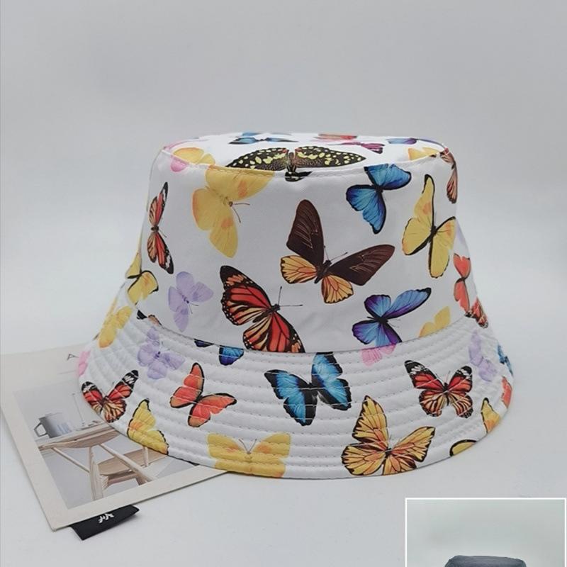 New printed pattern bucket hat printed trendy brand sun hat sun hat men's and women's seaside sun protection hat