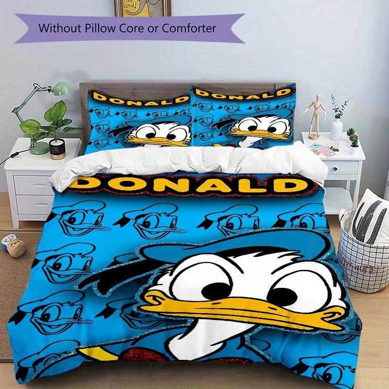Set Biancheria da Letto a Fumetti con Paperino 3 Pezzi Include 1 Copripiumino e 2 Federe, Biancheria da Letto Confortevole W005