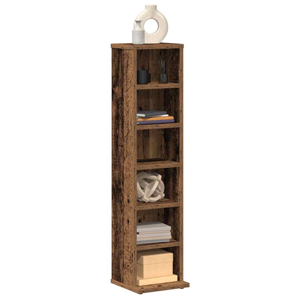 CD Shelf Vintage Wood Look 21 X 20 X 88 Cm Engineered Wood