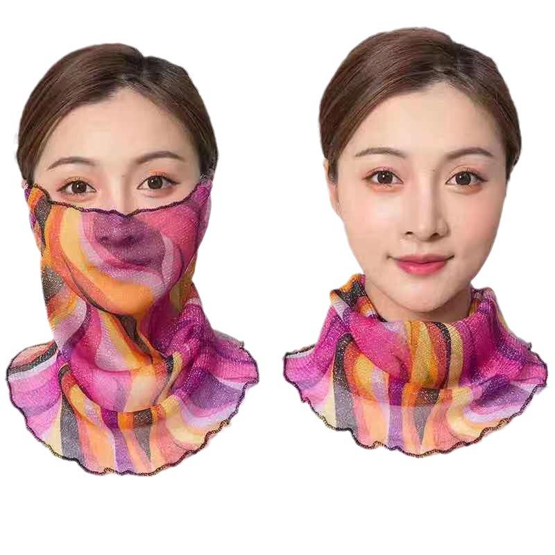 Women's Versatile Silk Neck Gaiter: Pullover, Sun Protection, Ear-Hanging, All-Match Scarf & Mask