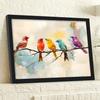 Modern Cute Bird Animal Canvas Wall Art Painting with Frames for Living Room Bedroom Decor Pictures Housewarming Gift