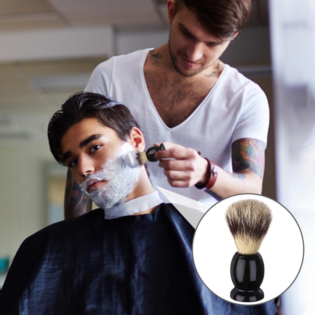 7Pcs Men Shaving Brushes Wood Handle, Professional Salon Tools Hand Crafted Shaving Brush Wood Handle Shave Brushes Handmade Pur