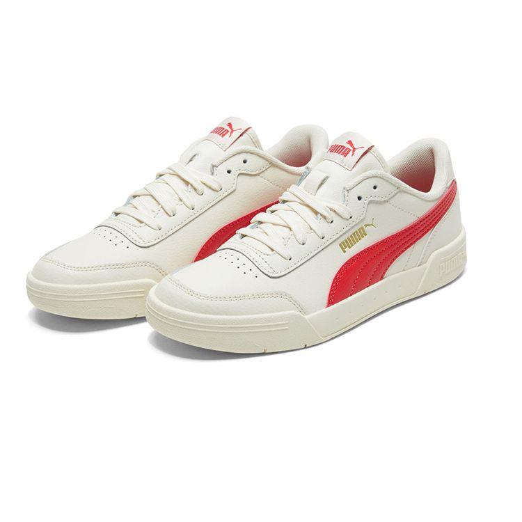 PUMA Caracal Low Top Casual Sneakers White High Risk Red Unisex 369863-05