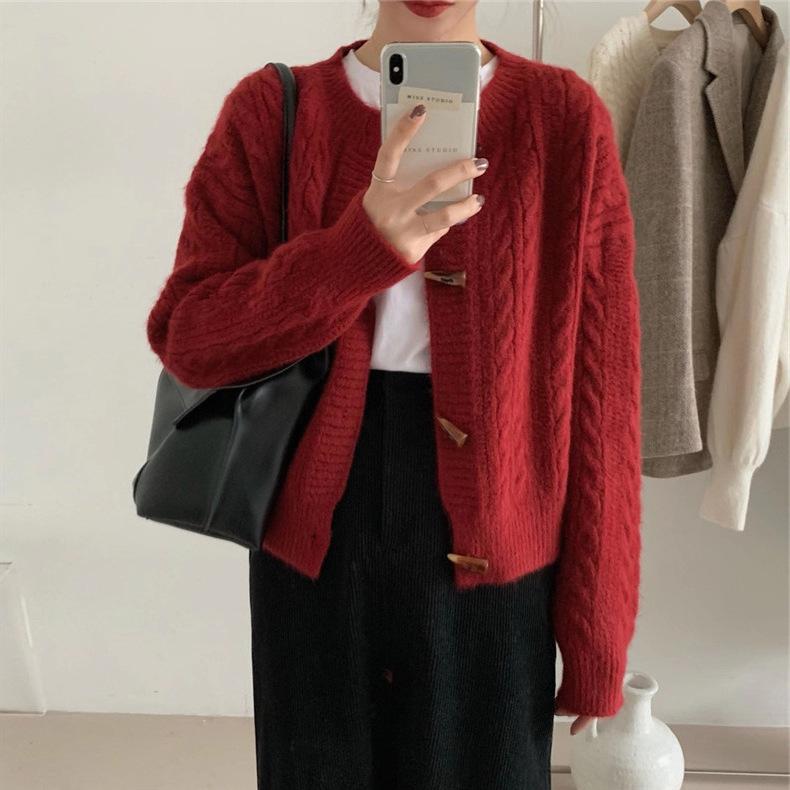 Pulls à manches longues et col rond pour femmes, mode décontractée, automne hiver, couleur unie, imprimé