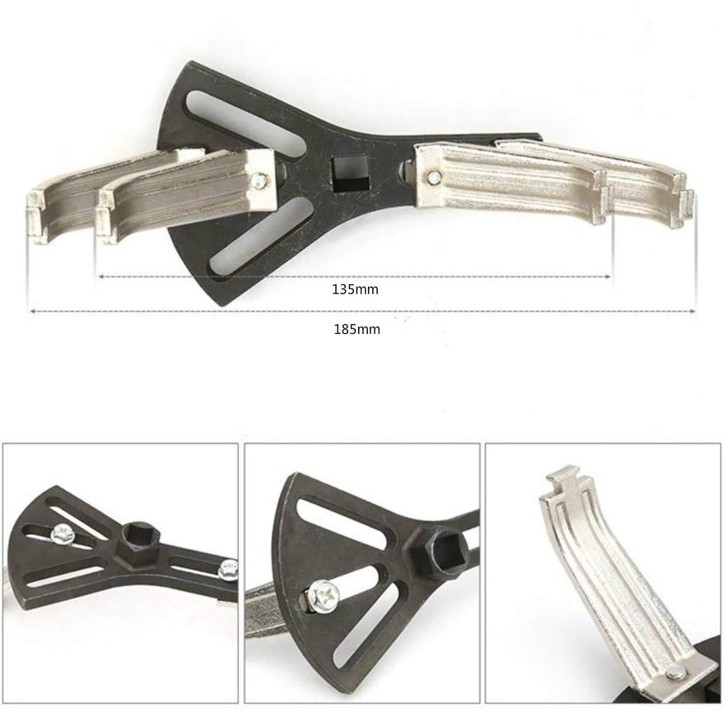 CarAngels Universal Free-Adjust Fuel Tank Cap Wrench Fuel Pump Filter Wrench (3 Jaws)