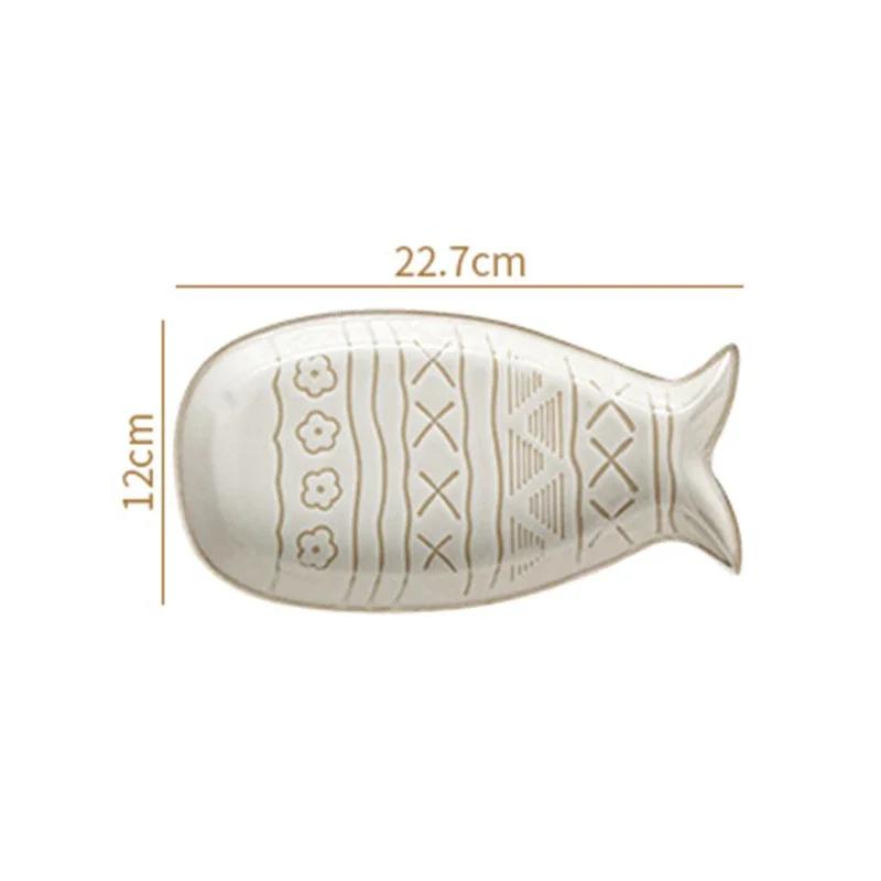 Creative Cute Circular Dining Plates Retro Style Relief Ceramic Plate Household Pasta Salad Plate Exquisite Tableware