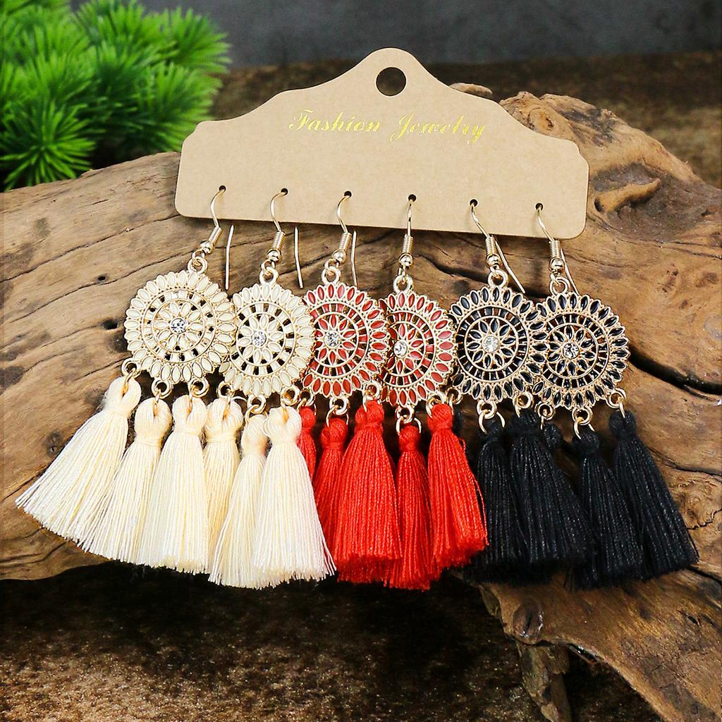 Bohemian Gold Color Earrings Set Women Girls Tassel Drop Earrings Brincos Party Jewelr Versatile Gift