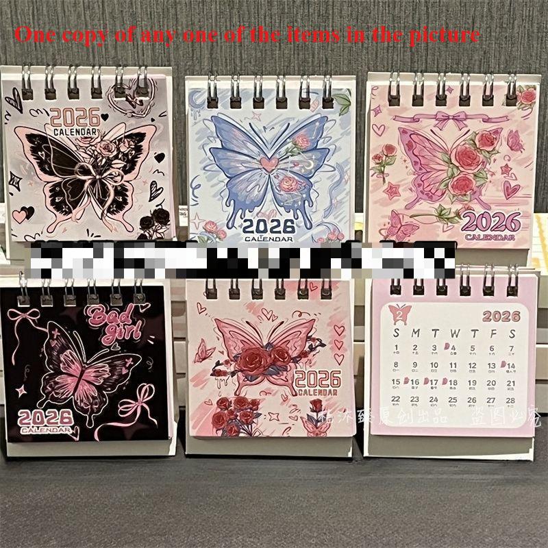 

2025/2026 Настольный календарь Годовой Месячный Ежедневный Планировщик Милый Календарь на спирали Органайзер годового расписания Список дел Принадлежности для дома и офиса