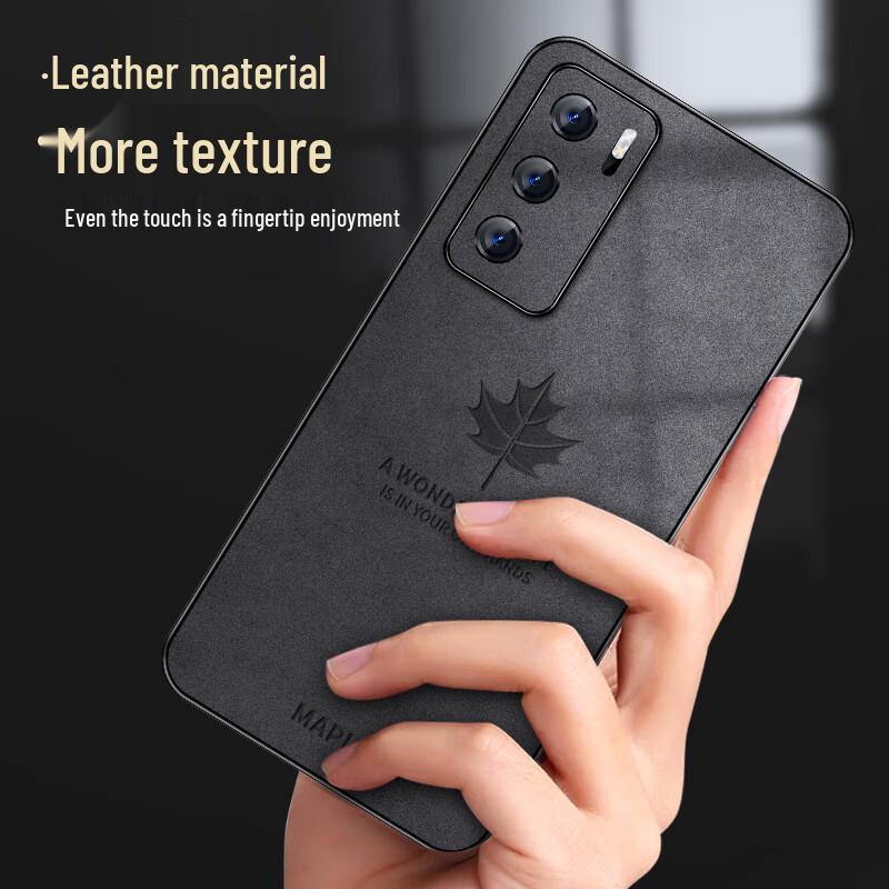 Shangsu Luxury Nubuck Leather Full Lens Protection Phone Case for Huawei P40 Series