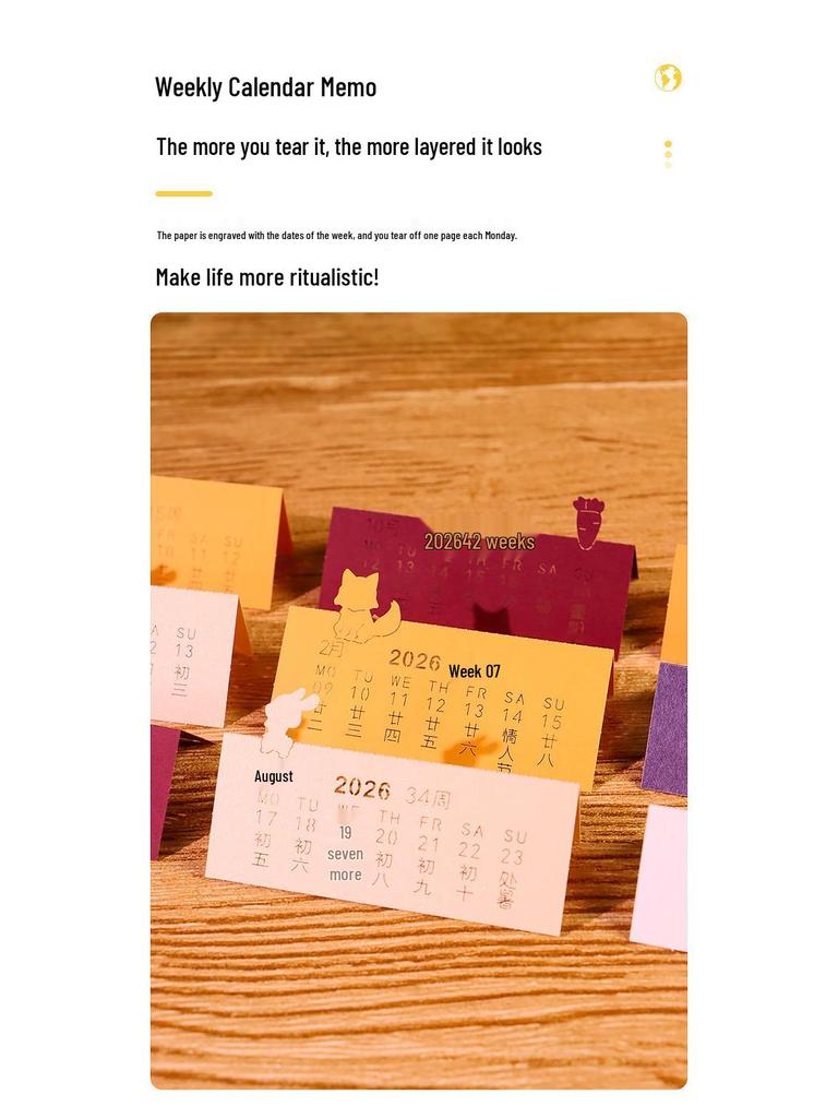 3D Pop-up Haftnotizen & Abreiß-Notizblockkalender mit Fuchs-Design
