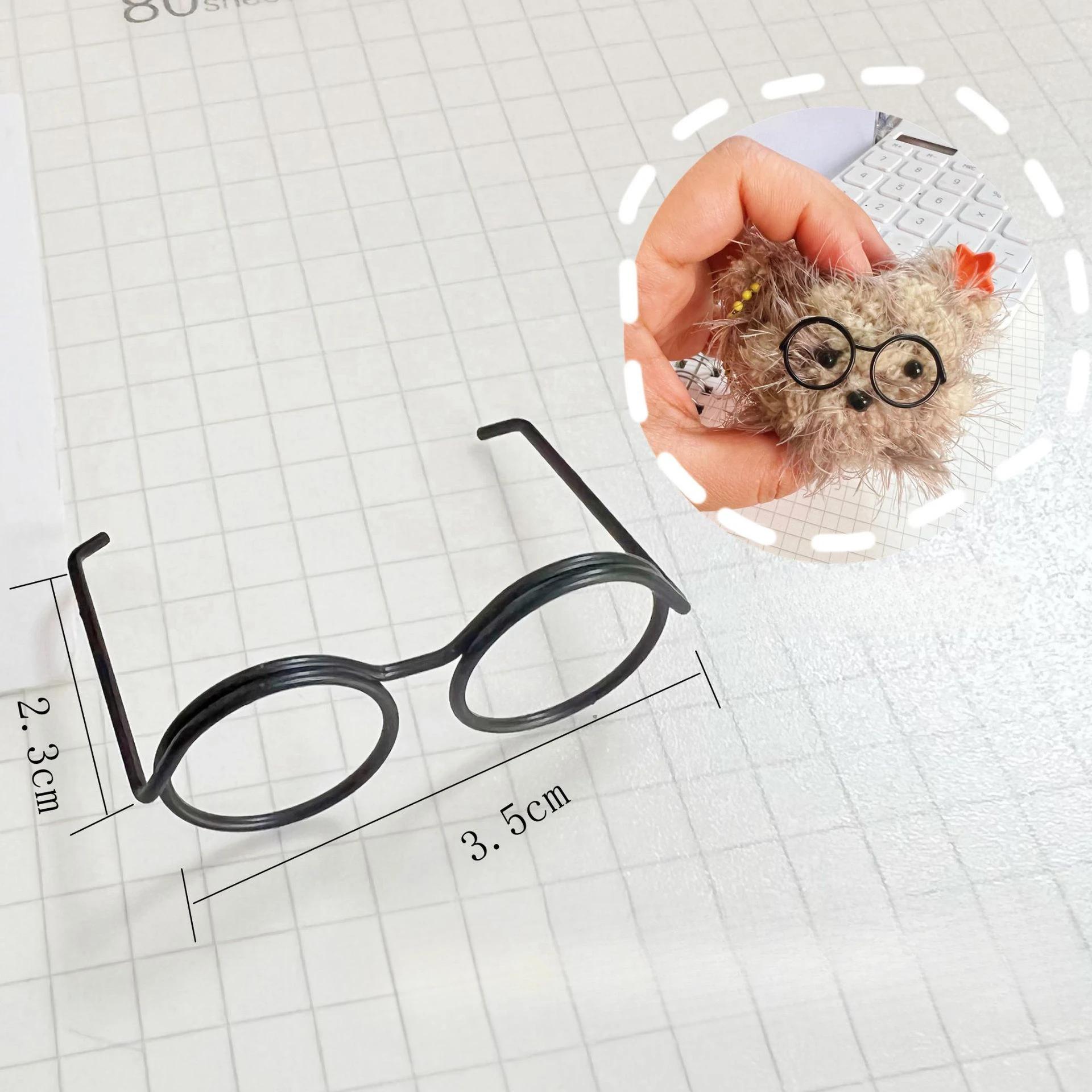 

5 шт. Мини-очки для кукол в ретро-металлической круглой оправе без линз, солнцезащитные очки для кукол Барби, проволочная полоска, палочка, аксессуары для самостоятельного изготовления