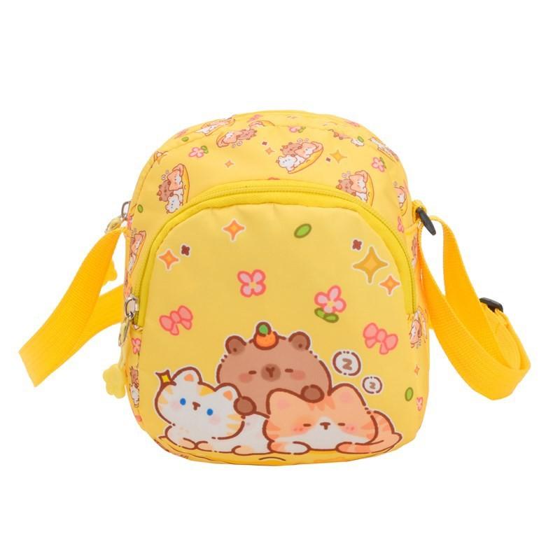 Cartoon Printed Capybara Shoulder Bag Children Outdoor Leisure Bag Crossbody