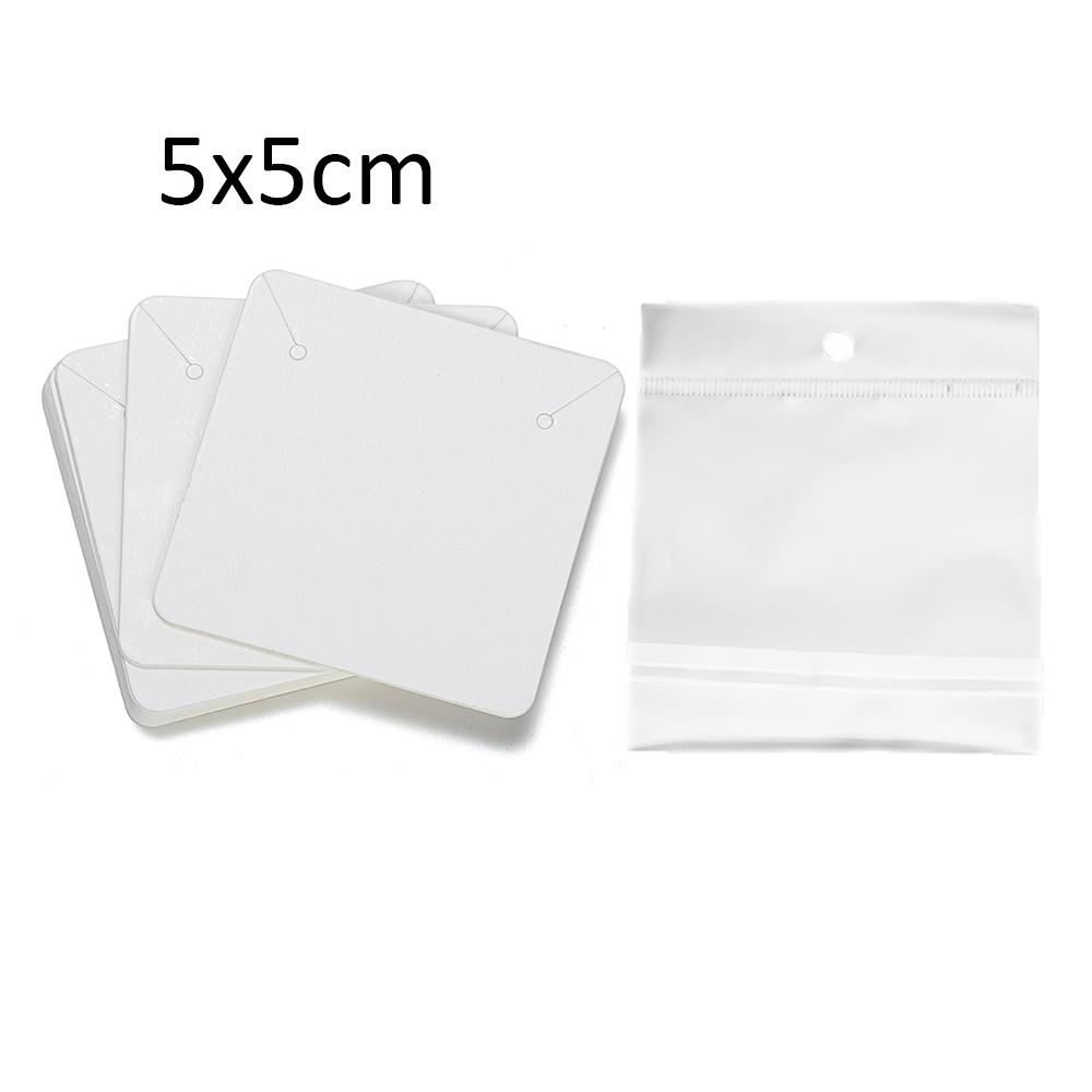 50 Jeux de Cartes pour Boucles d'Oreilles et 50 Pièces de Sacs Cartes d'Exposition pour Colliers Boucles d'Oreilles Sacs Auto-adhésifs Carte en Papier Kraft pour Emballage de Bijoux DIY