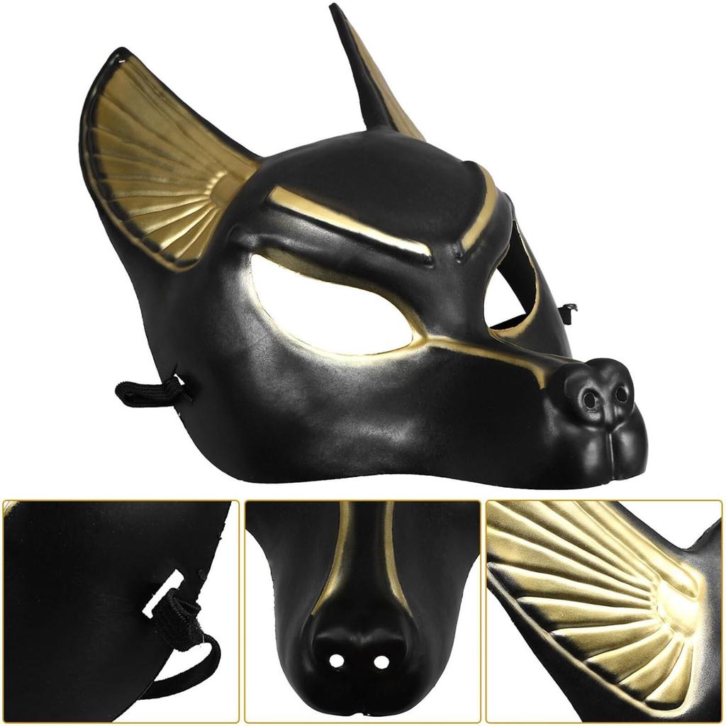 The Guardi  Of Egypt, The Dark Wolf Mask, Masked Ball Performance, Party Dressing Props
