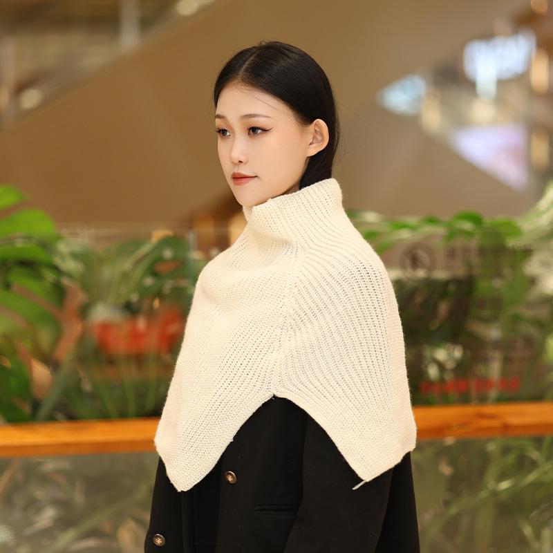 High Collar Shawl Winter Keep Warm Neck Protection Pullover Knitted Scarf For Women