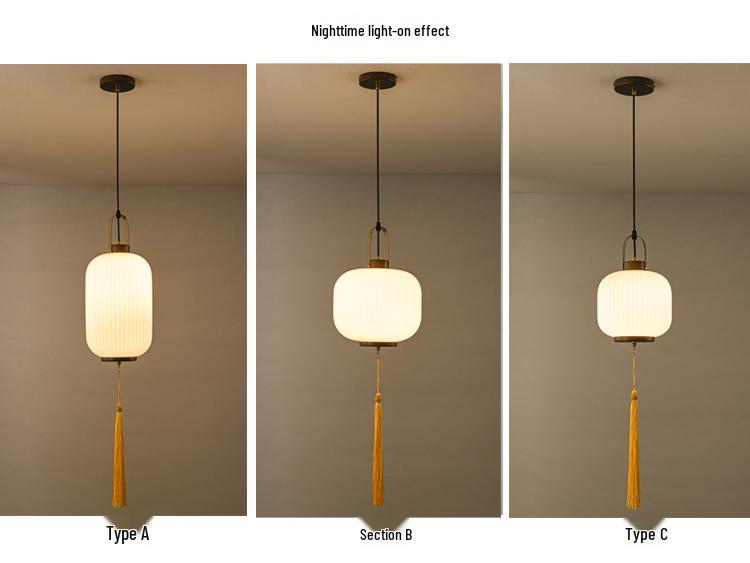 Modern Asian-Inspired Striped Glass Pendant Light for Restaurants and Bars