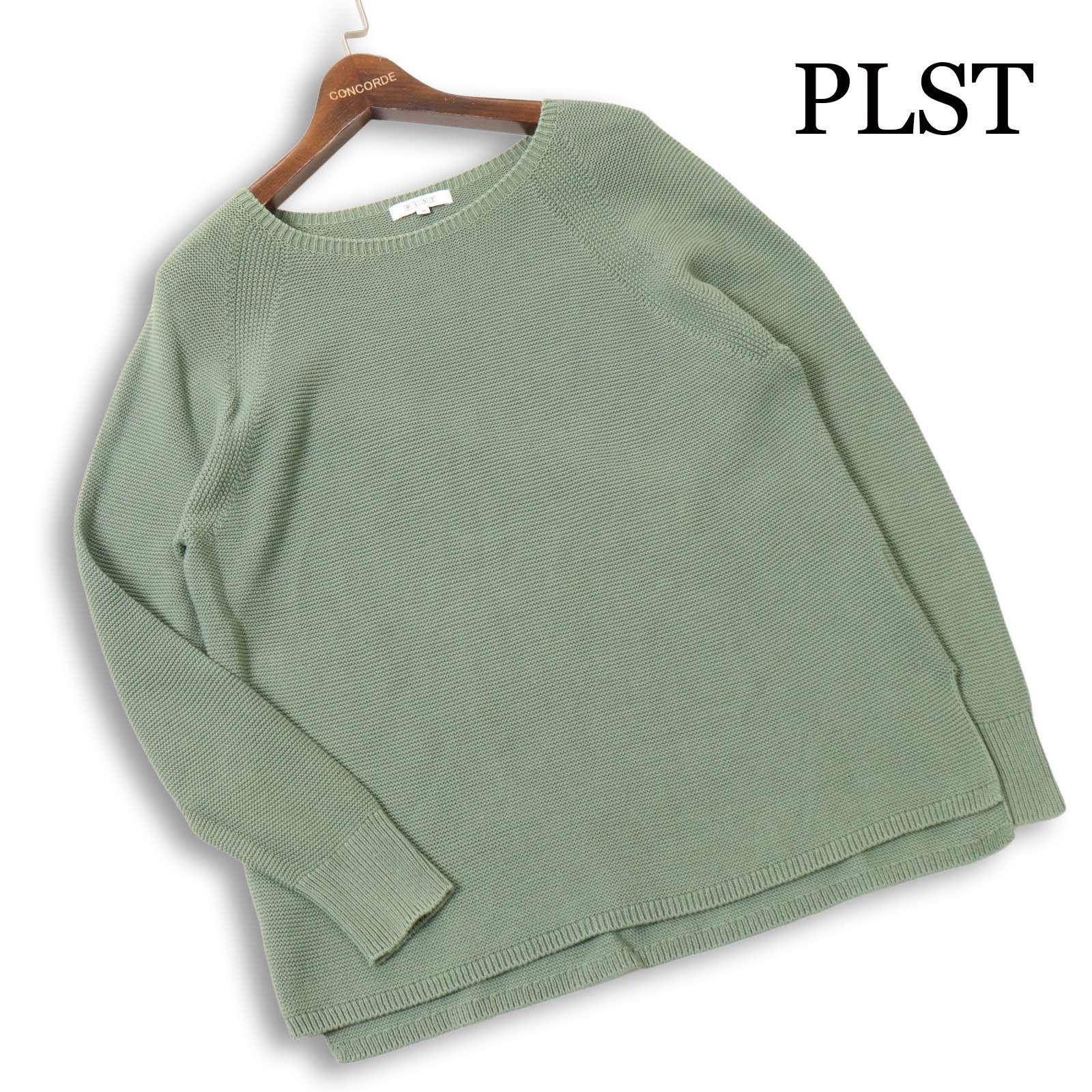 PLST Plaste All Year Garter Knit Raglan Sleeve Pullover Sweater Knit Sz.M Women s