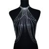 European And American Fashion Exaggerated Long Fringed Rhinestone Chest Chain Accessories, Nightclub Shiny Sexy Neck Chain Women'S Body Chain