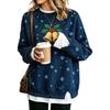 Women's Casual Christmas Print Loose Fit Long Sleeve Layering Sweatshirt