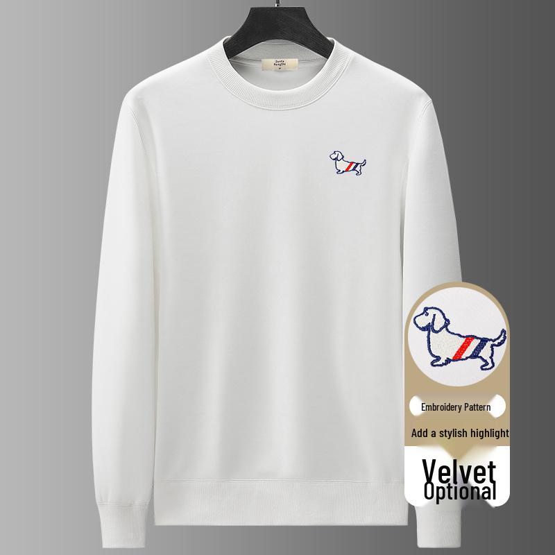 

Чоловіча модна толстовка європейського стилю з круглим вирізом та вишивкою собаки XL (For 140-160 jin)