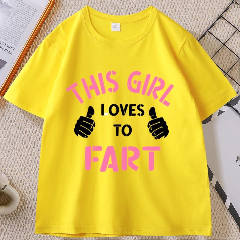 

This Girl Loves To Fart T Shirt Funny Saying Fart Jokes Farting Saying T-shirt Casual Cotton Short Sleeve Loose Tshirt Clothing 4XL