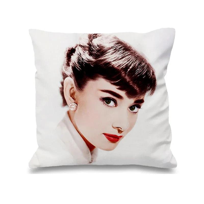 Audrey Hepburn Kissen Stuhlkissen Heim und Dekoration Doppelbettwäsche Kissenbezug Dekor 40x40 Kissenbezüge Dekorative Hülle