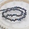1String, Black Natural Freshwater Pearls, Handmade Top Sided Drilled Hole Pearl Beads for Jewelry Making DIY Crafts (Beads 5-6mm, Length 36cm)