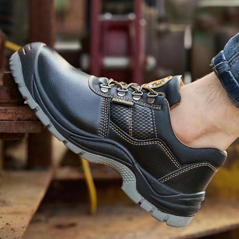 2025 New Men's Steel Toe Work Shoes Anti Crush Piercing Construction Safety Shoes with Tongue Waterproof Wear Resistant Shoes