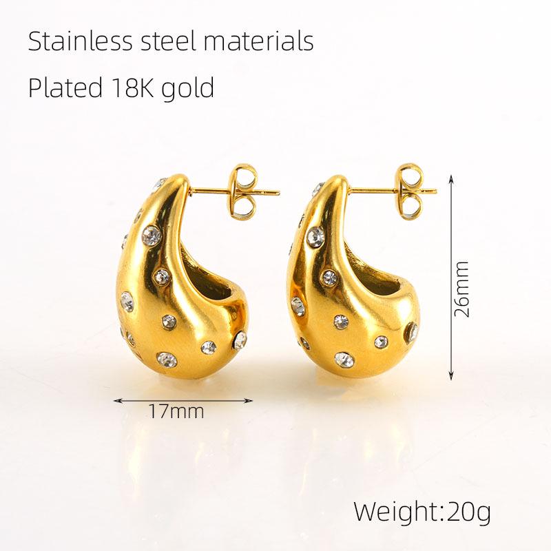 

Позолоченные серьги-капли из титановой стали 18 карат - Женский универсальный геометрический дизайн