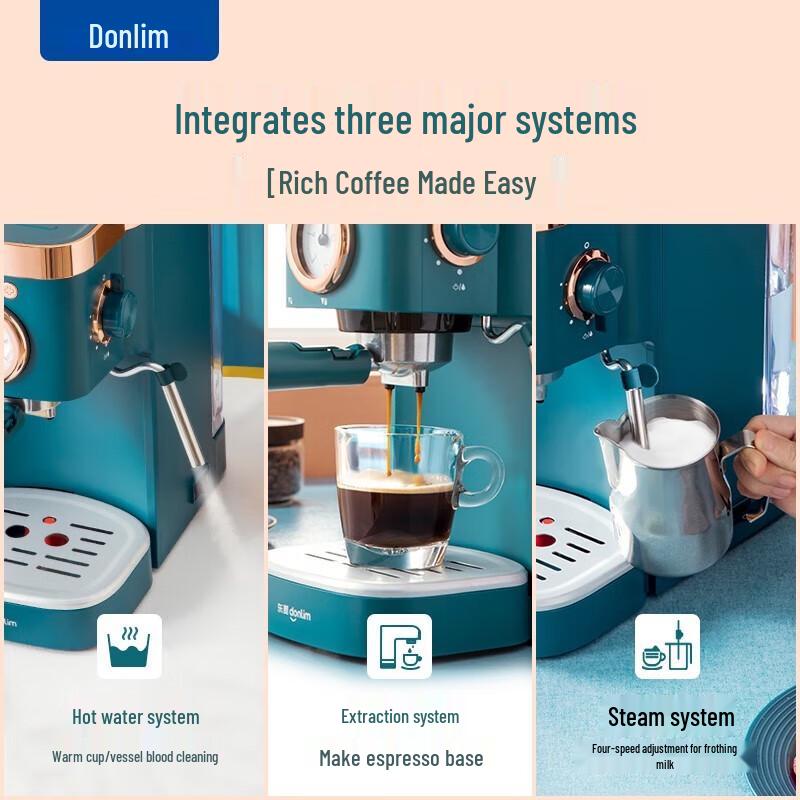 Donlim DL-KF5400 Semi-Automatische Espressomachine CN-stekker (adapter meegeleverd)