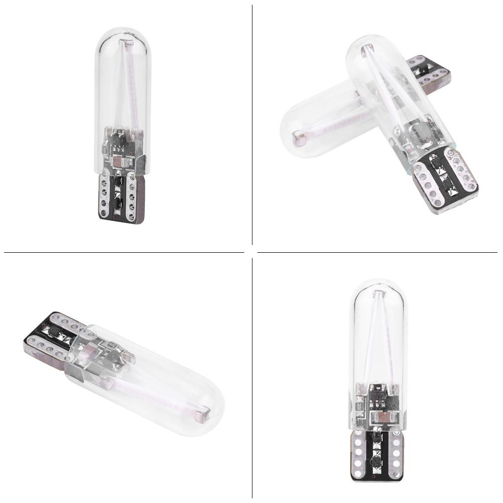 Pair of 8-28V W5W T10 Glass COB Filament LED Car Reading DRL Turn Signal LED Bulb White Light