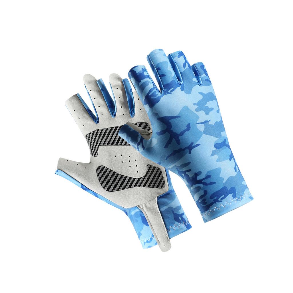 Fahrradhandschuh Rutschfest Atmungsaktiv Fingerlos Halbfinger-Fischhandschuh für Outdoor Camping Wandern