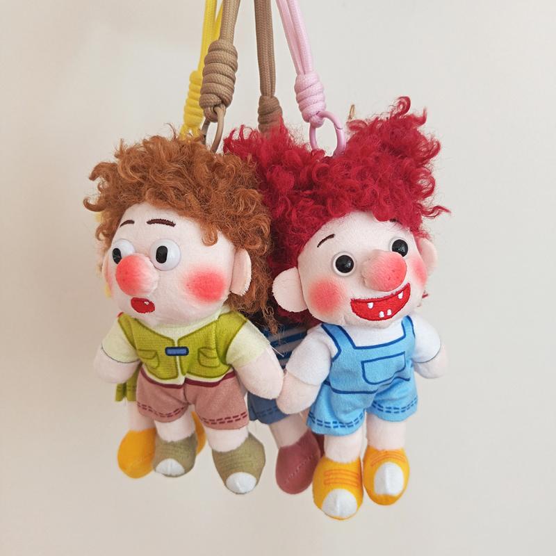 Soft Cartoon Curly Hair Plush Keychain Lovely Fluffy Doll Pendant 1Pcs Durable Key Holder for Women Purse Decor