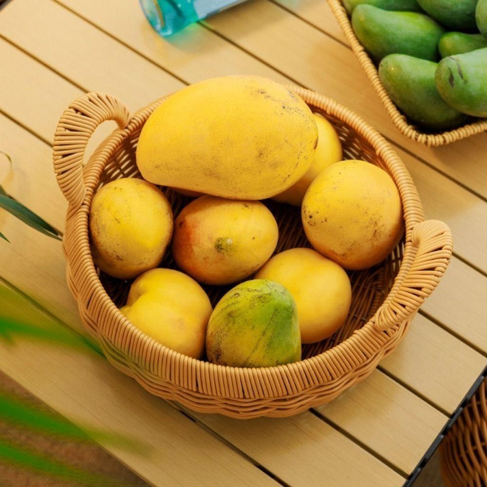 Großer Korb aus Kunst rattan Handgeflochtener Rattan-Aufbewahrungskorb für die Küche