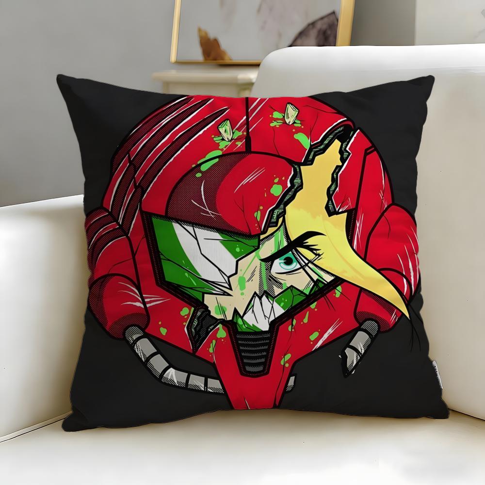 classic game Metroid Cushion Cover Soft & Easy-Wash Pillow Case – Versatile for Couch, Bed, Travel and Office
