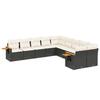 Vidaxl 10-Cz. Garden Lounge Set, Cushions Black Rattan Pe