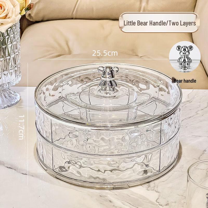 Вращающаяся двухъярусная коробка для закусок и конфет Double Layer