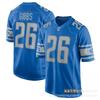 Mens NFL Detroit Lions Football Jersey Hutchinson 97 St. Brown 14 26 Blue Embroidered Team Sport Shirt Short Sleeve