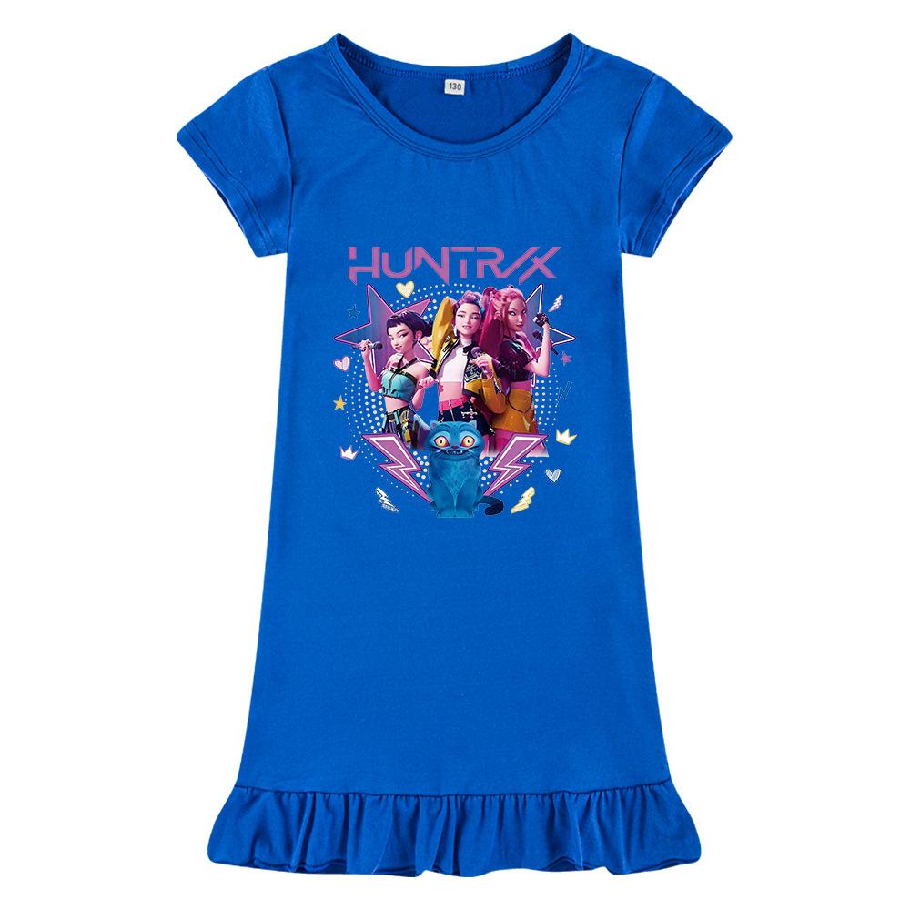 Heiß verkaufendes Kpop Hexenjagd Girlgroup Print Mädchenkleid Eisseide Nachthemd