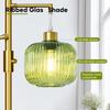 Floor Lamp for Living Room, Dimmable Gold Standing Lamp with Green Glass, 3×600LM LED Included