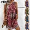 JPNTKY Mode Sommer Frühling Ärmellos Rundhals Freizeitkleider